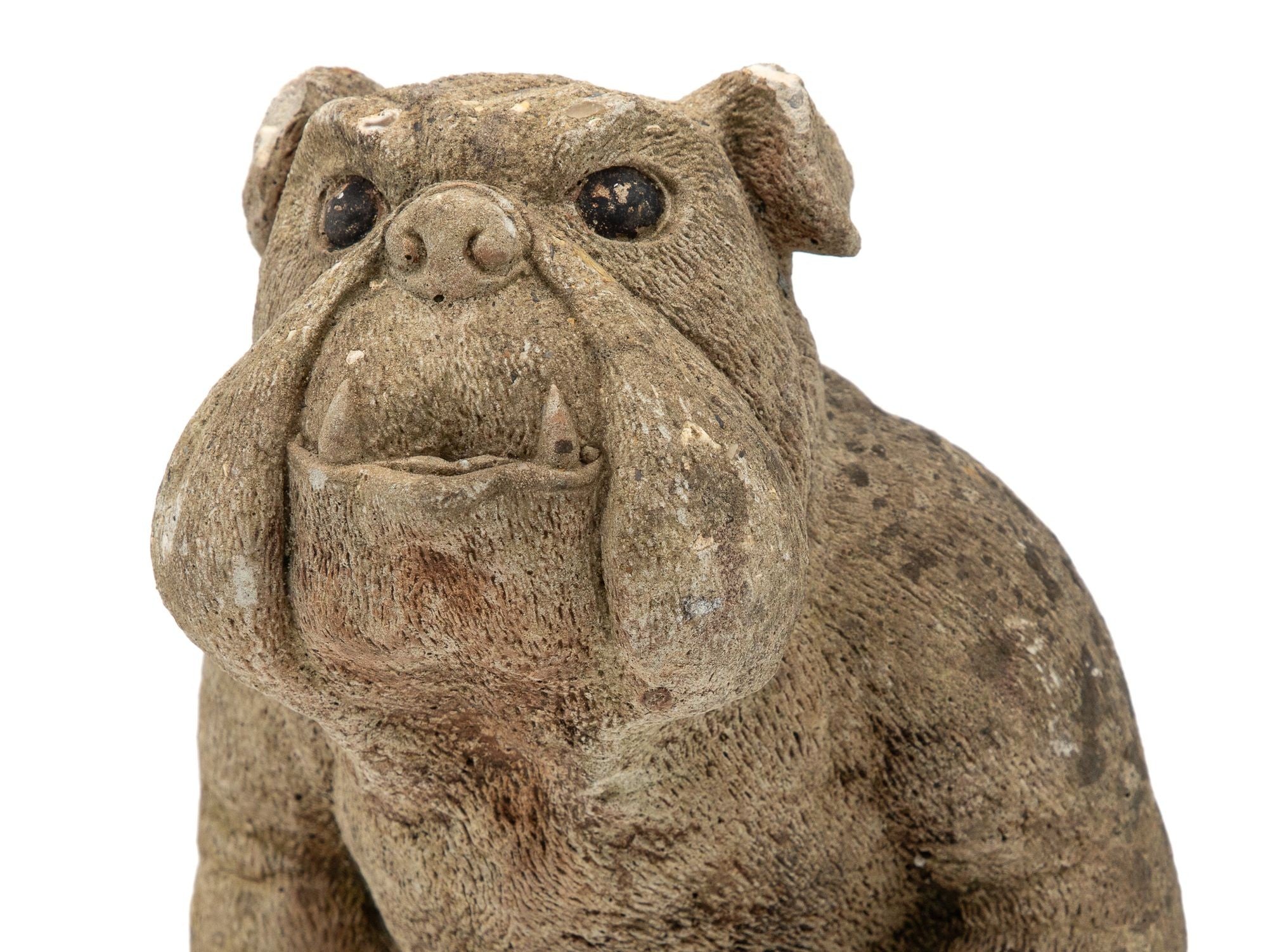 English Bulldog Garden Statue, English Mid 20th C.