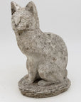 Vintage Composite Stone Cat Garden Statue, French 1970s