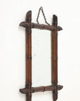 Small Faux Bamboo Carved Frame Mirror, England 1940s