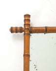 Small Faux Bamboo Carved Frame Mirror, England 1940s