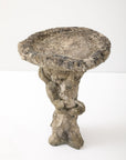 Composite Stone Faux Bois Birdbath with Squirrels Garden Ornament, English 20th C.