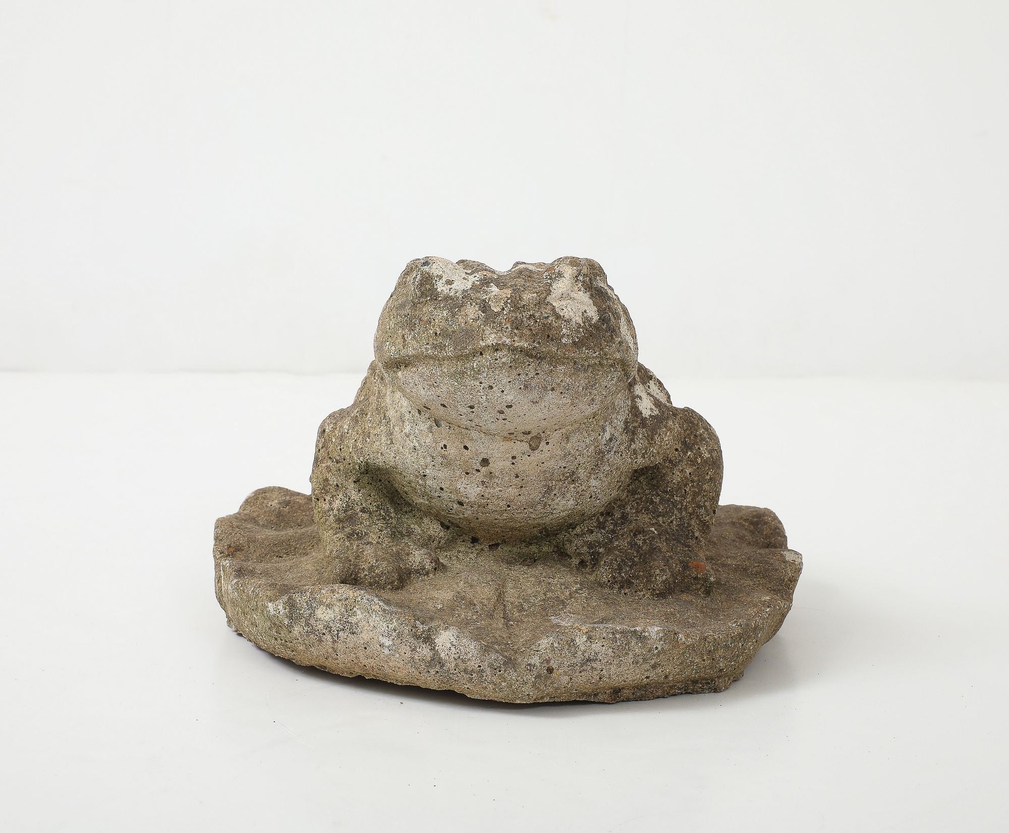 Reconstituted Stone Frog Garden Ornament, 20th Century
