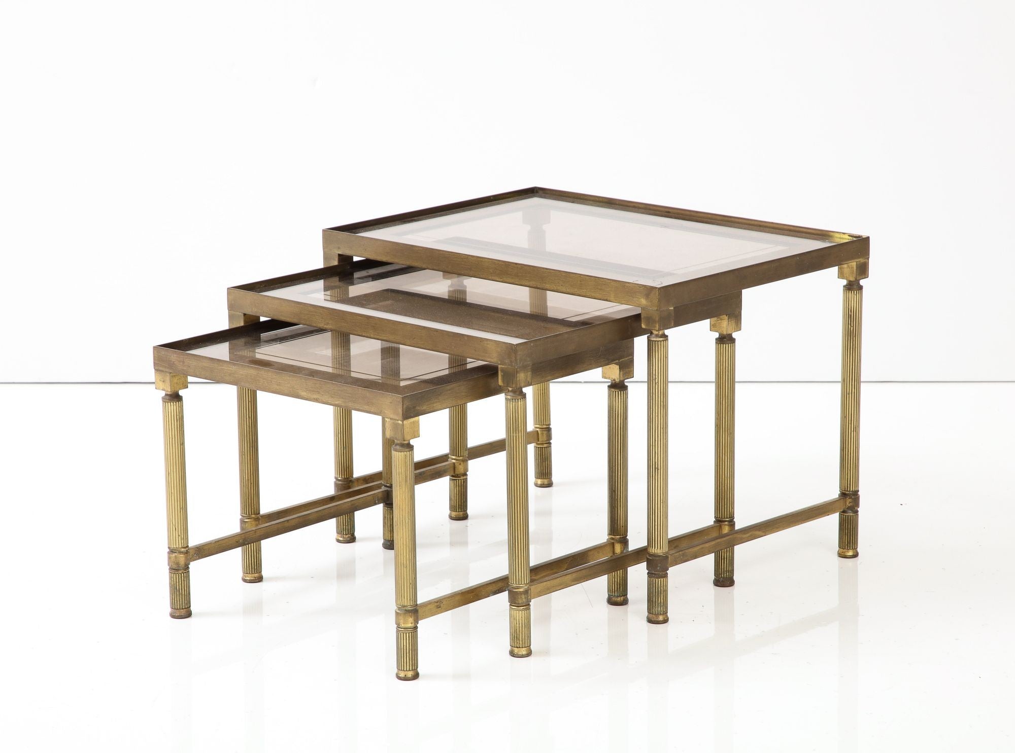 Maison Bagues Trio of Nesting Tables, France Mid 20th Century