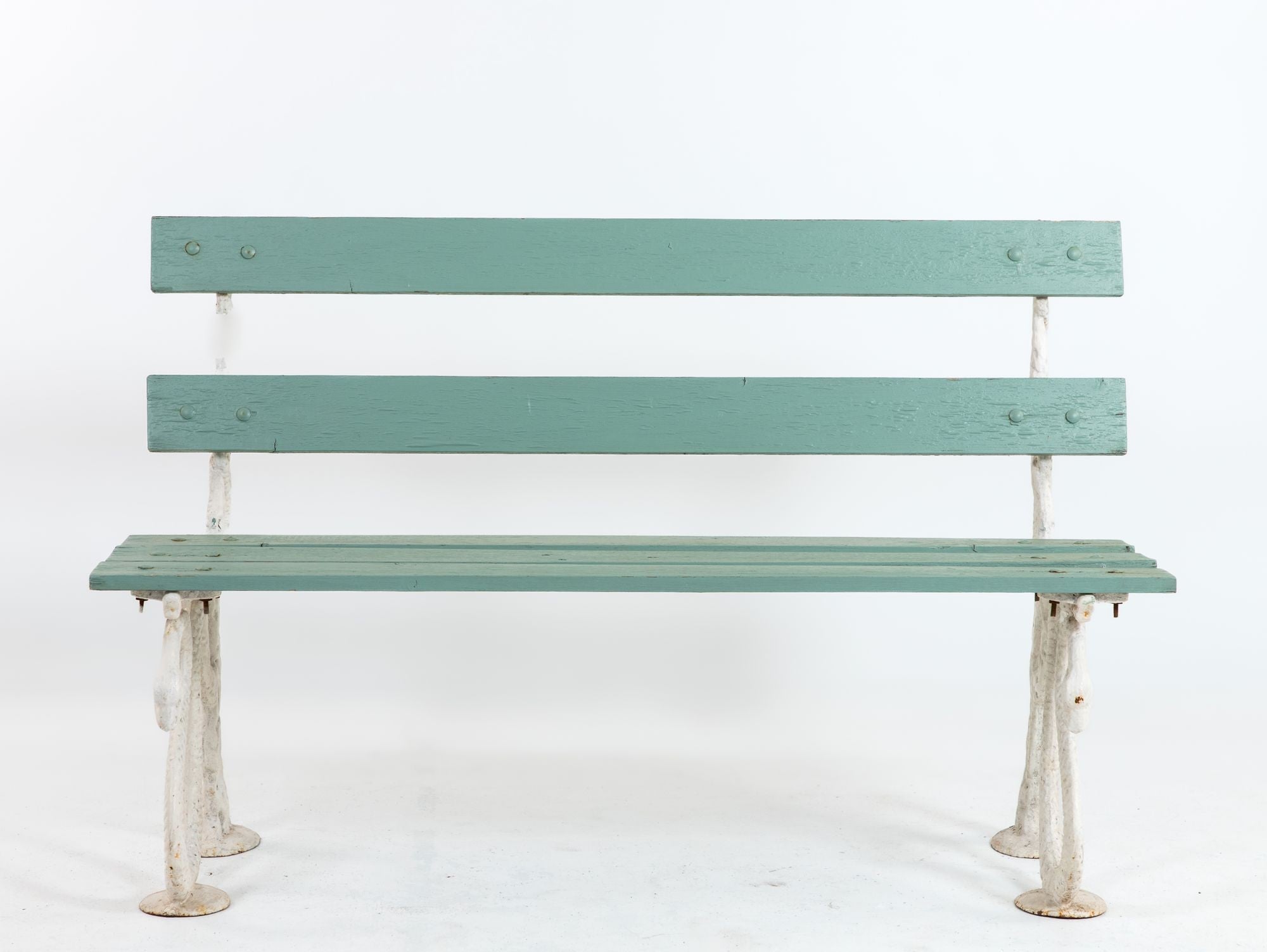 Iron Serpent and Twig Garden Bench, English Mid 20th C.