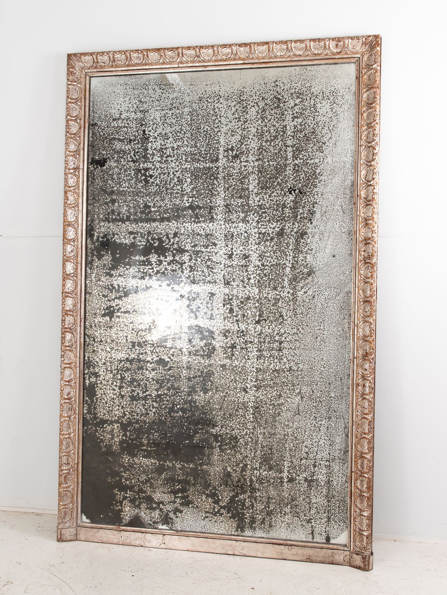 Oversized Silver Gilt Framed Mirror, French 1890s