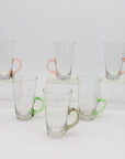 Set of Eight Vintage Hot Toddy Glasses with Colorful Handles