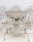 Pair White Painted Swan Back Aluminum Garden Armchairs, Sweden 1960s