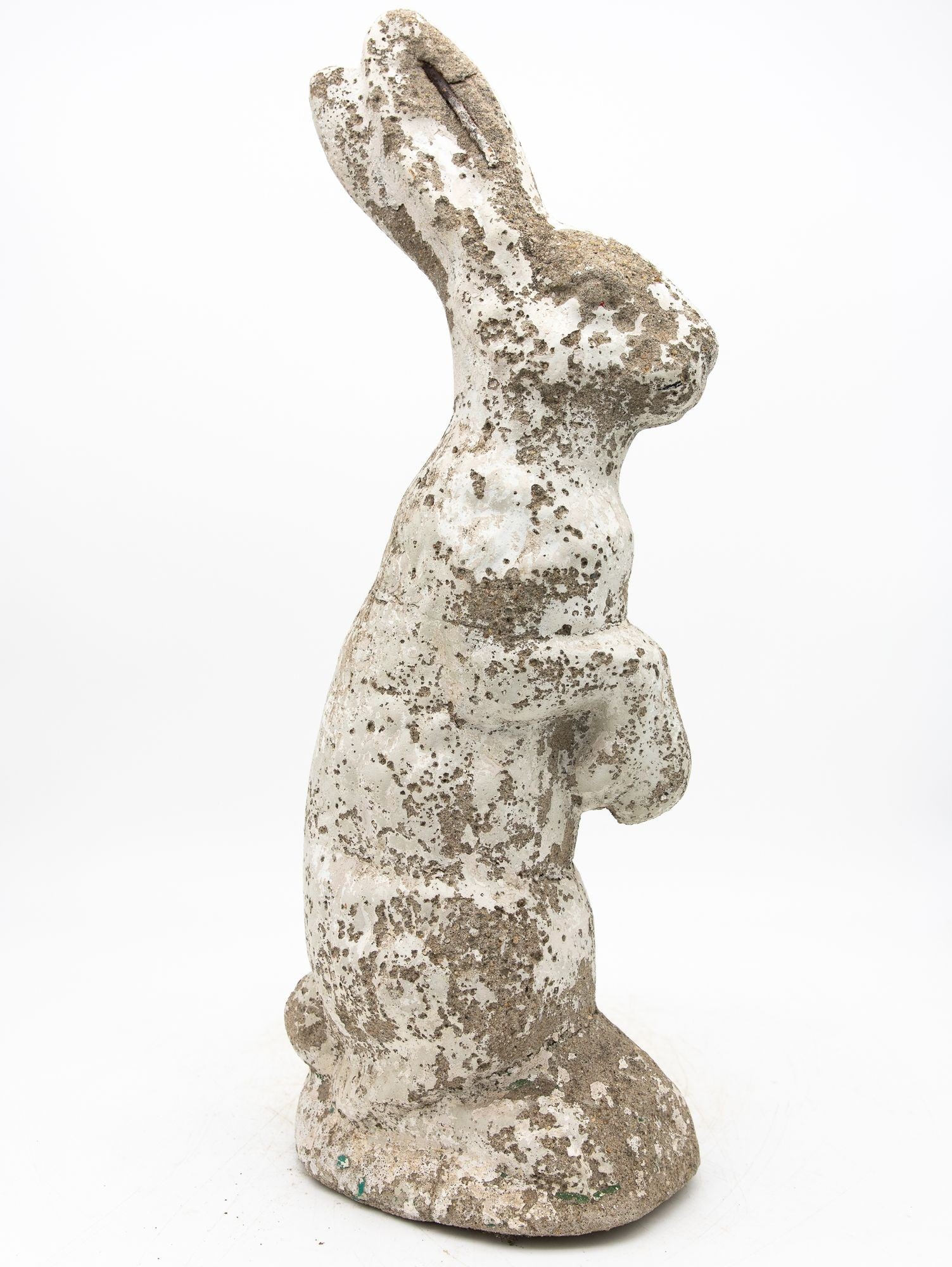 White Painted Reconstituted Stone Bunny, Rabbit, or Hare Garden Ornament, France 20th C.