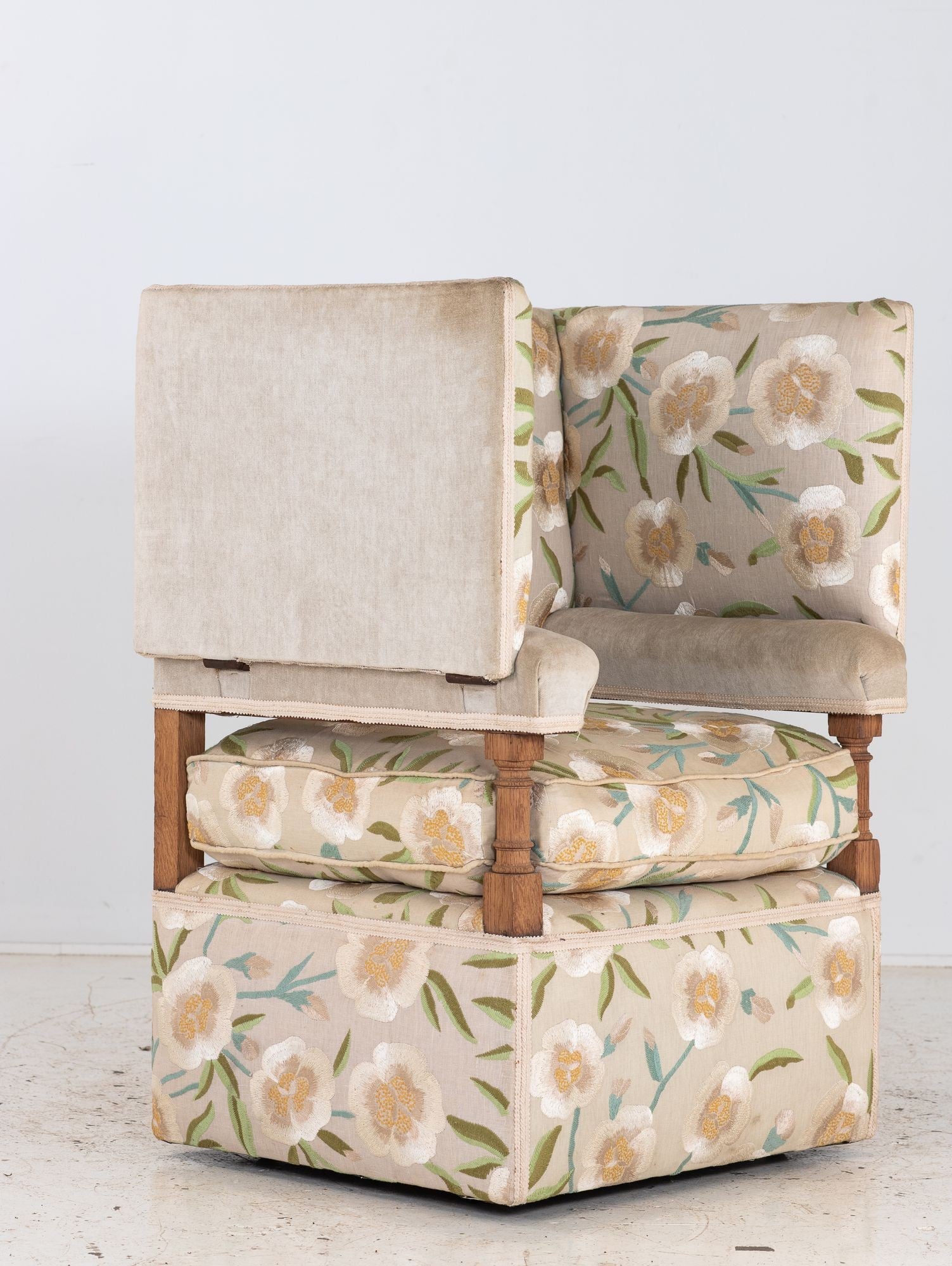 Upholstered Knowle Style Armchair, England Early 20th C.