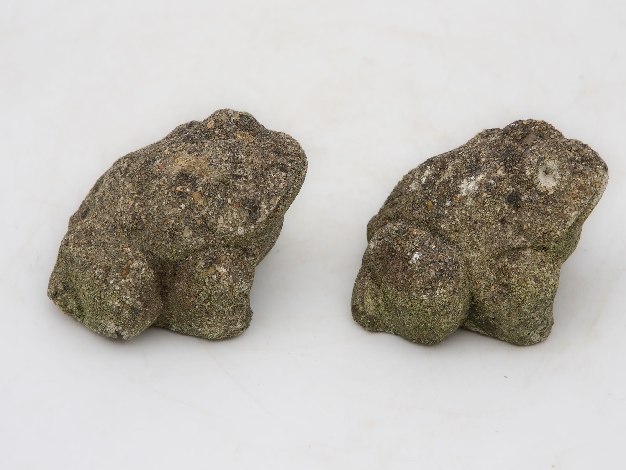 Pair of Reconstituted Stone Frog Garden Ornaments, England 1970s