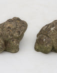 Pair of Reconstituted Stone Frog Garden Ornaments, England 1970s