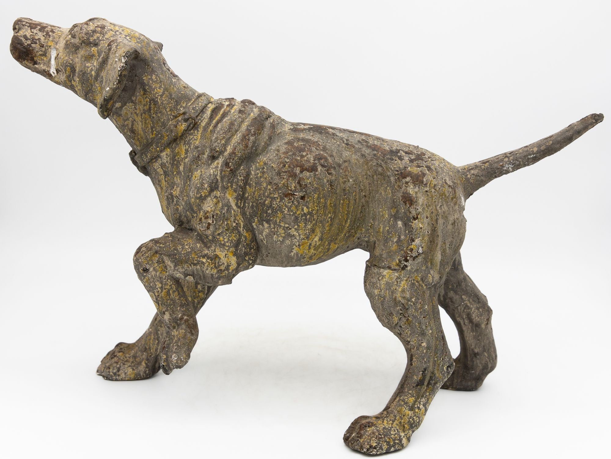 Terracotta Hunting Hound Pointer Dog Statue, Early 20th C.