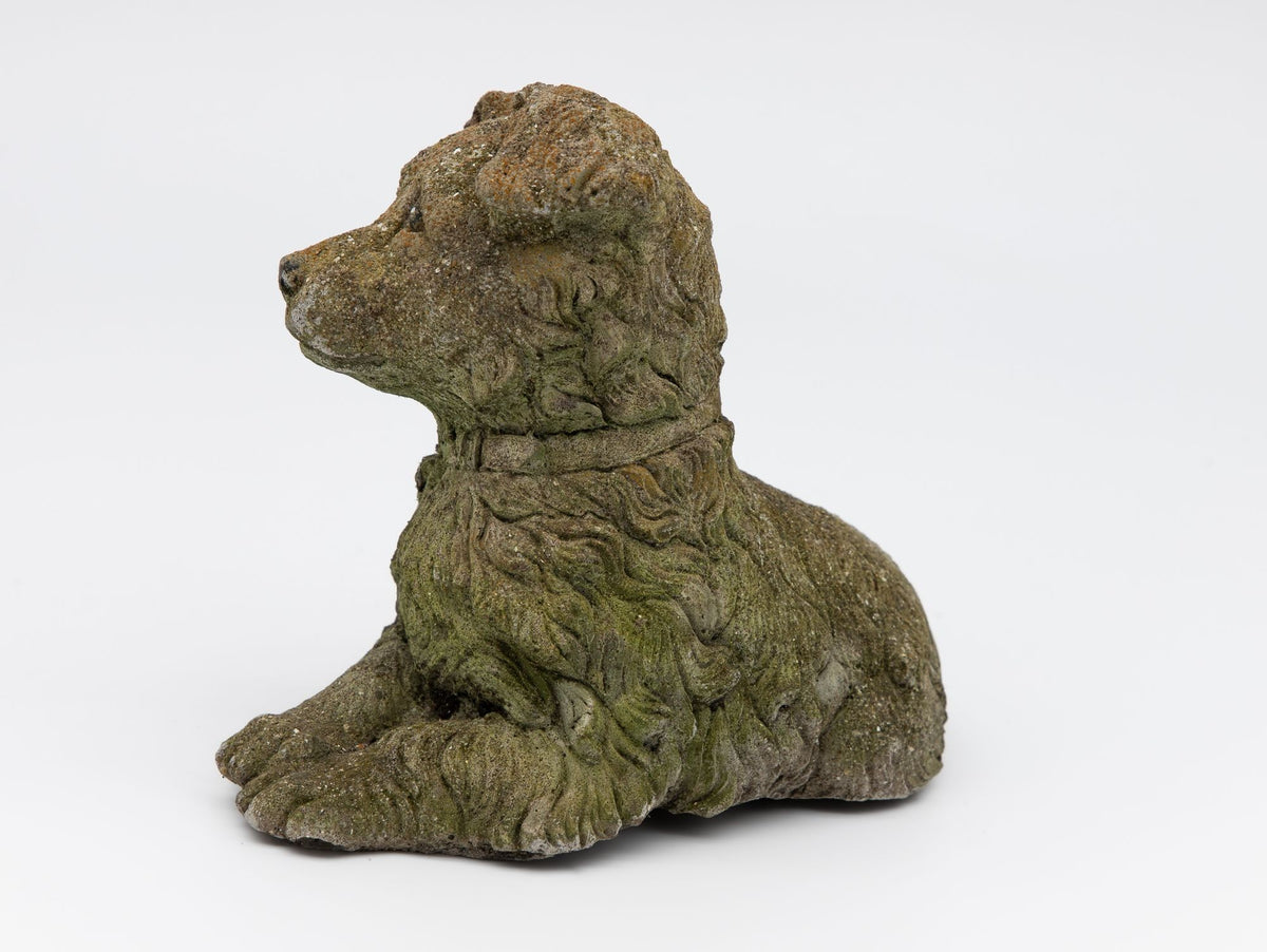 Vintage Reconstituted Stone Dog Terrier, English Mid 20th C.