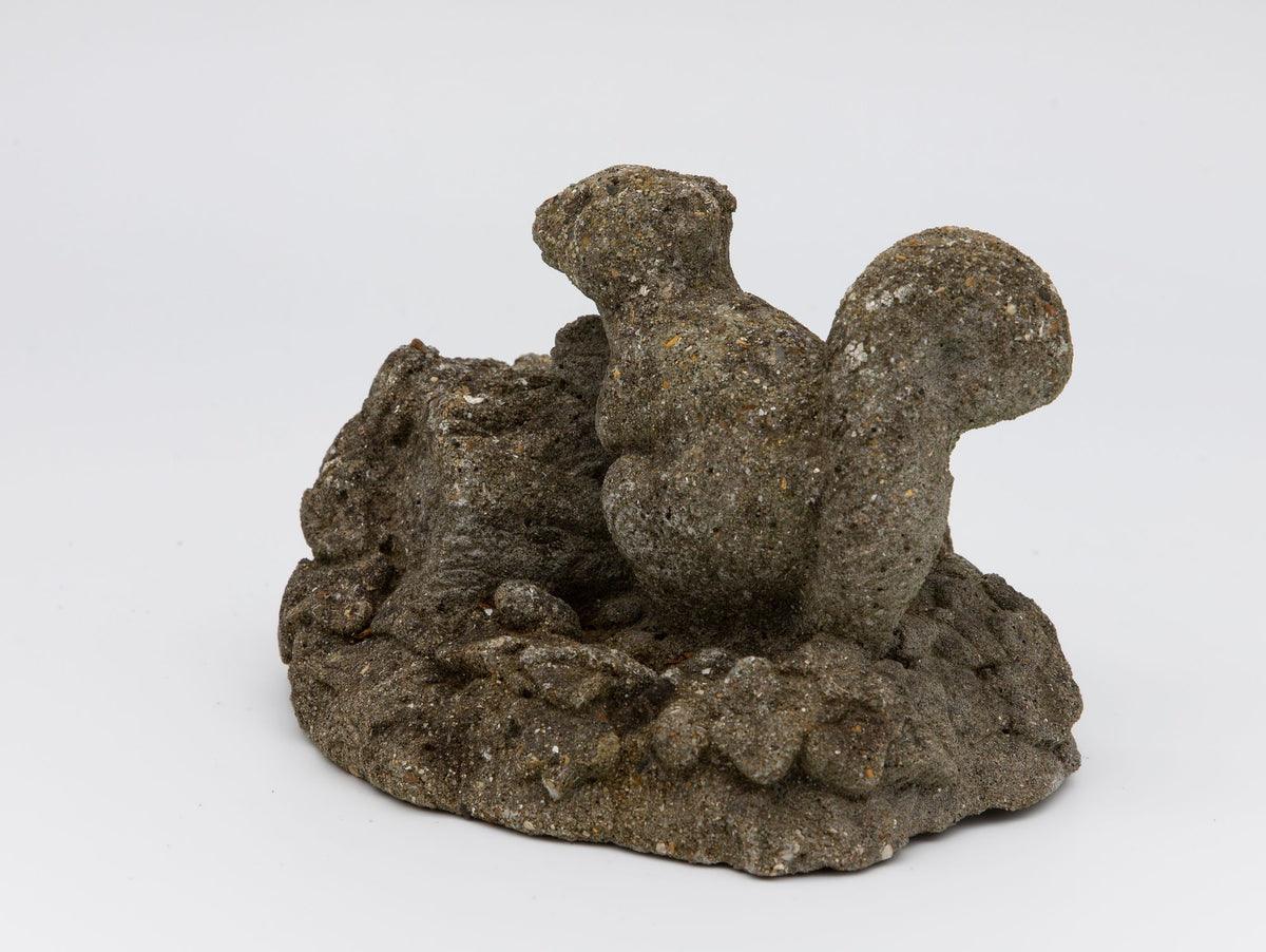 Reconstituted Stone Squirrel Garden Ornament, 20th Century