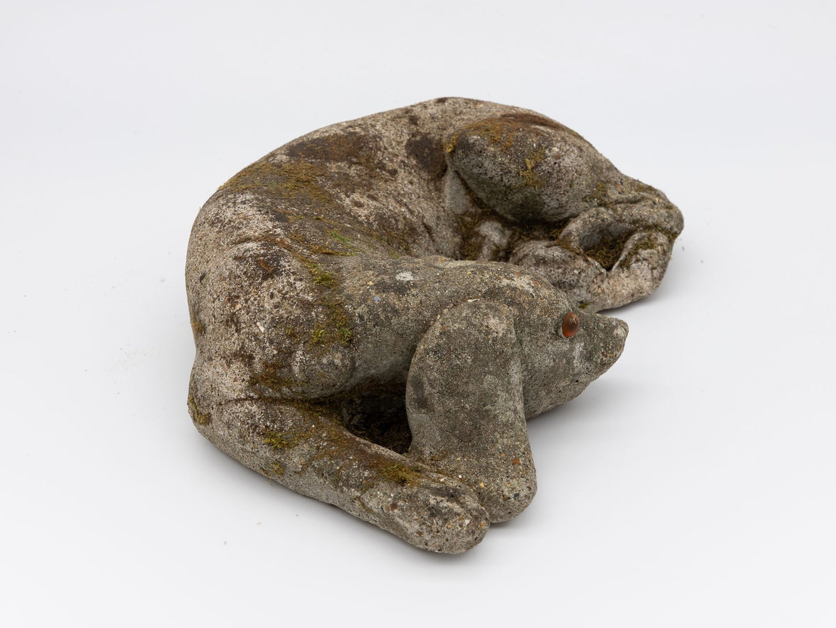 Reconstituted Stone Dog Spaniel Garden Ornament, England 20th Century