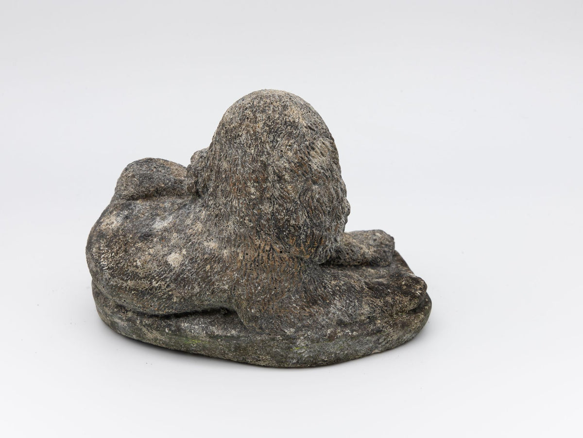 Reconstituted Stone Dog Spaniel Garden Ornament, England 20th Century