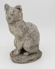 Vintage Reconstituted Stone Cat Garden Statue, English 1970s