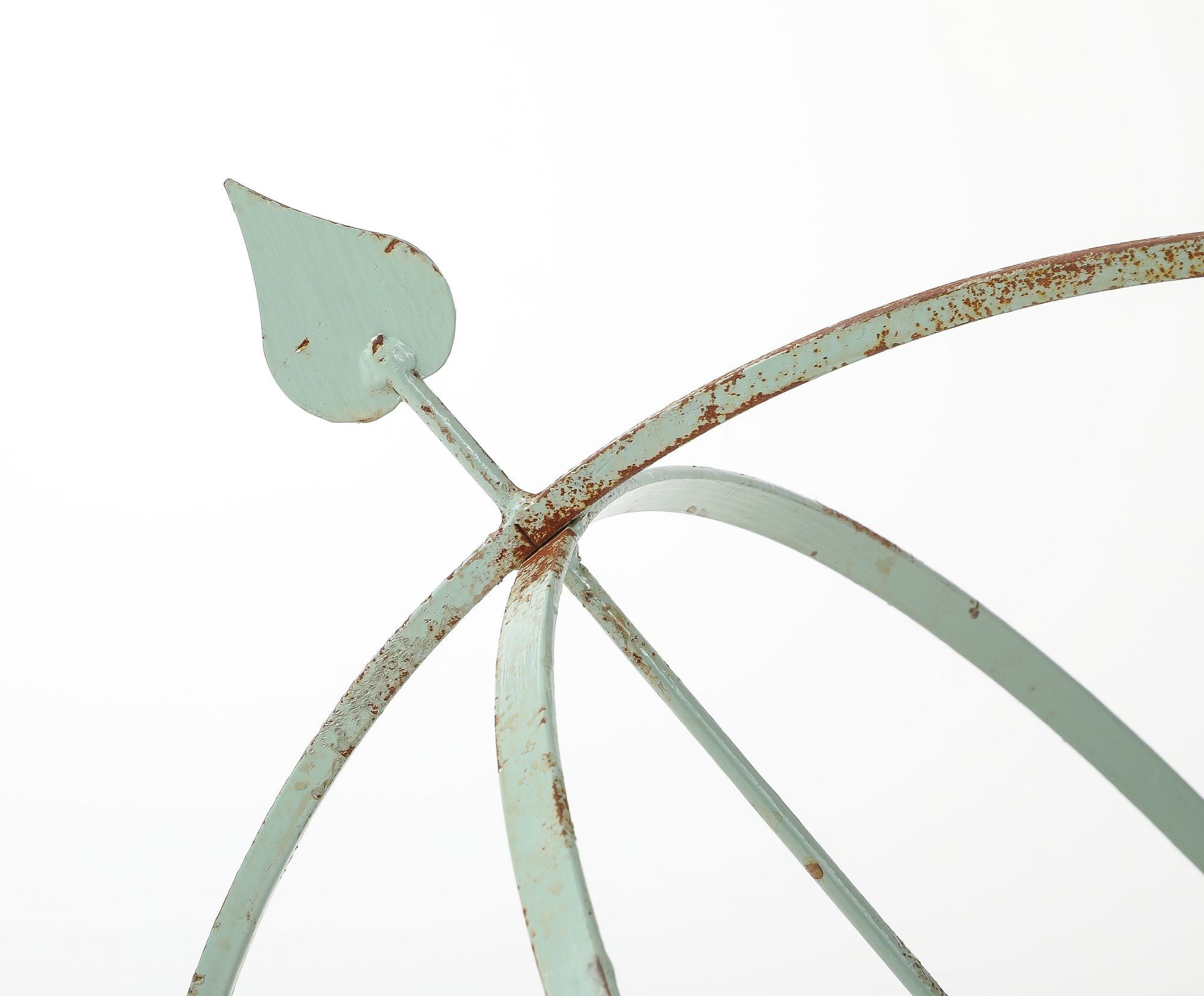 Celadon Painted English Mid-20th Century Iron Armillary