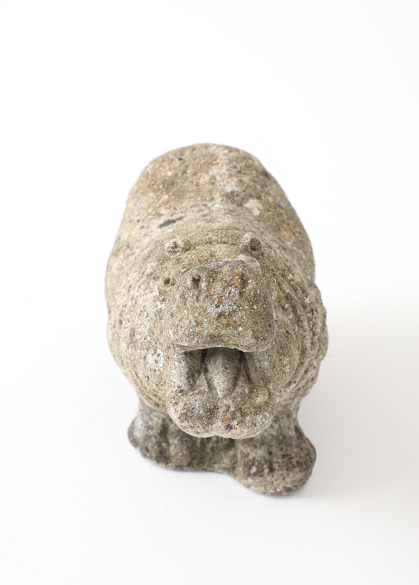 Composite Stone Hippopotamus Garden Ornament, English 20th Century