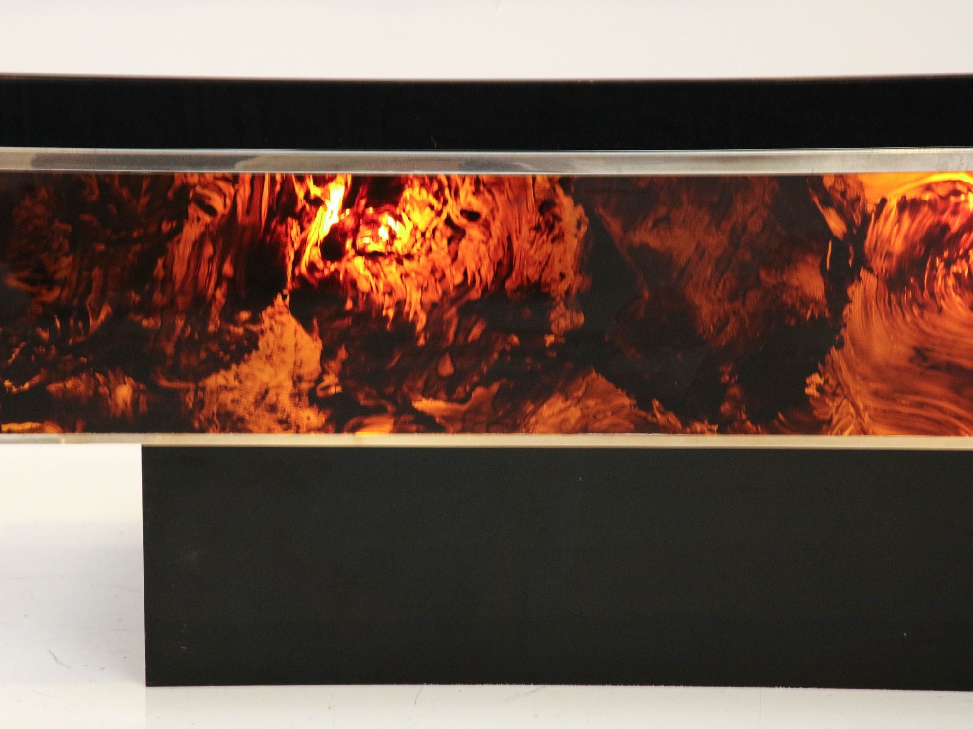 Tortoise Lucite Cocktail Table with Inerior Lights, France 1970s