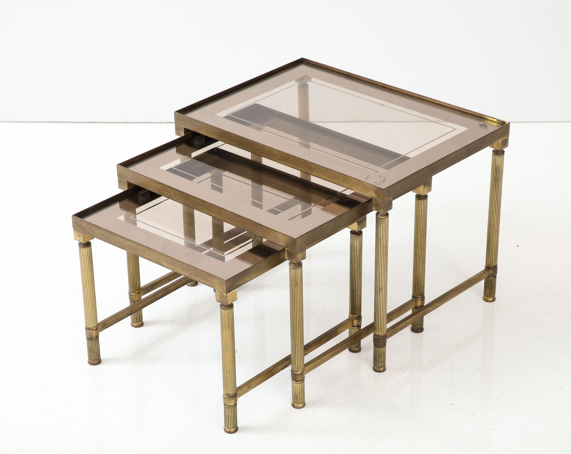Maison Bagues Trio of Nesting Tables, France Mid 20th Century