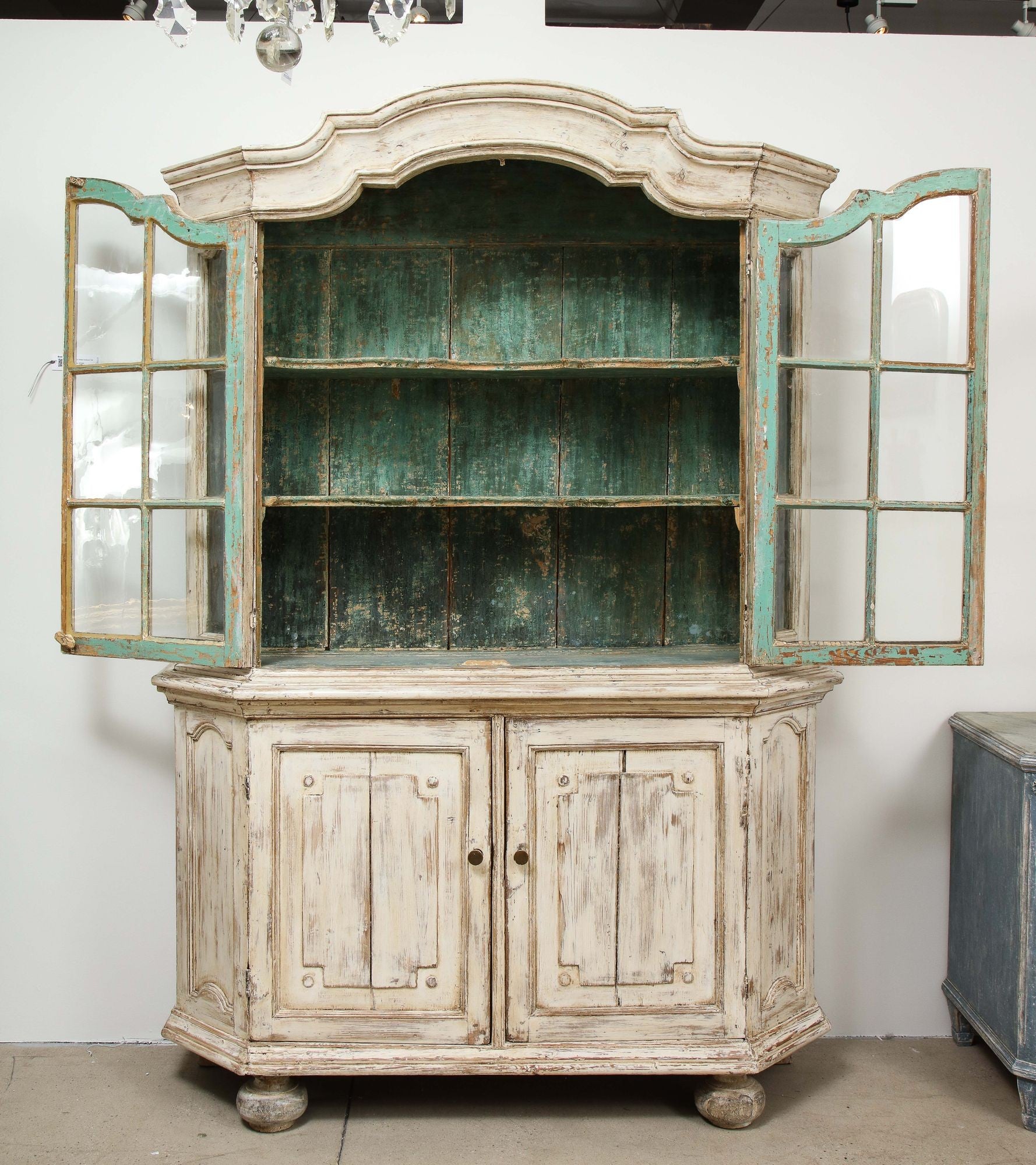 Early 19th century Swedish Vitrine White Painted Pine