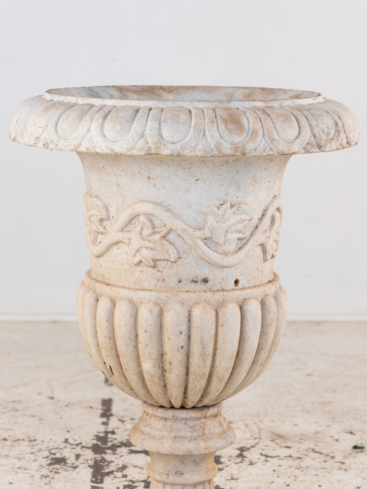 Carved Neoclassical Marble Urn, Italy Early 20th C.