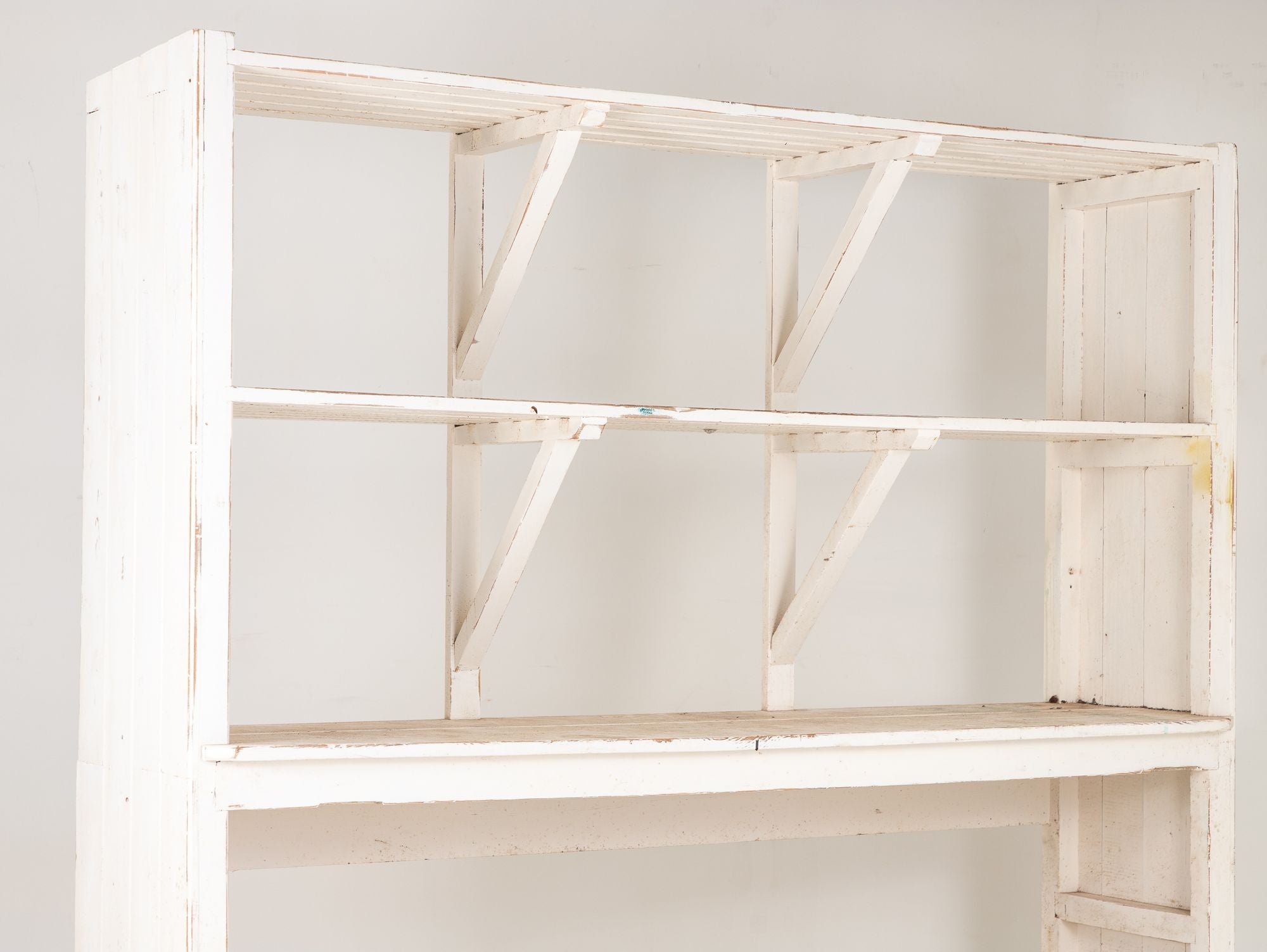 Large White Painted Wood Florist&#39;s Shelf, English mid 20th C.