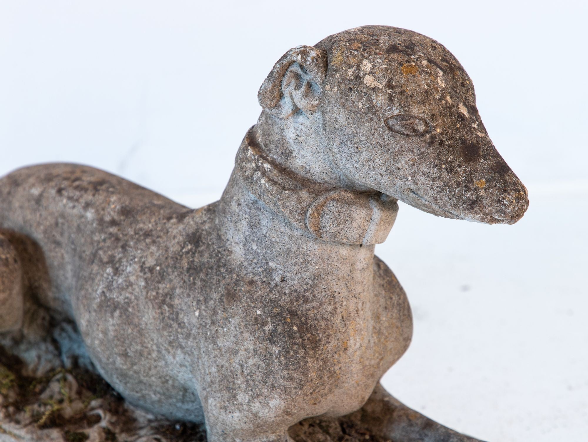 Mid 20th Century English Reconstituted Stone Whippet or Greyhound Dog