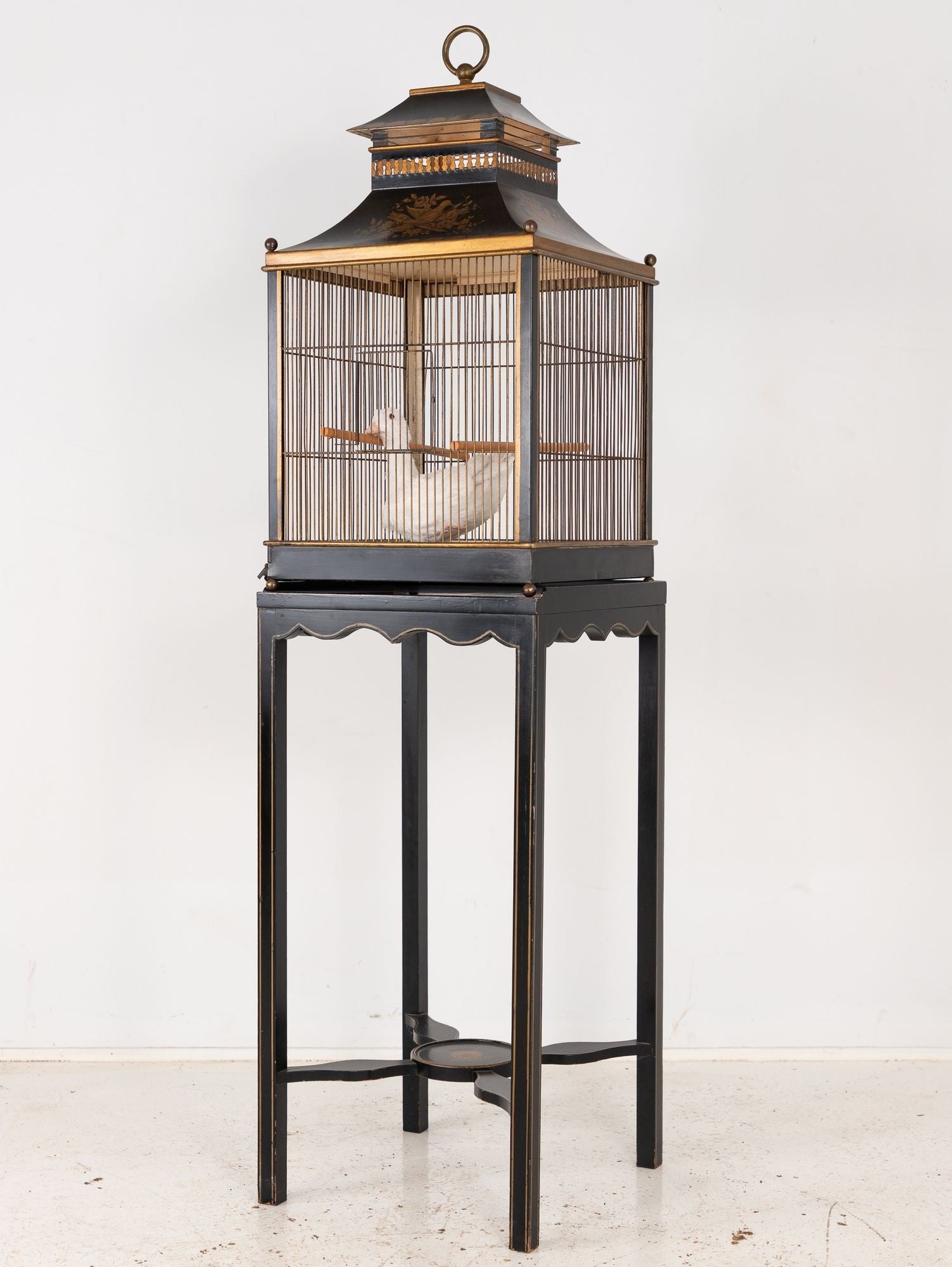 Regency Style Tole Birdcage on Stand, USA, 20th Century