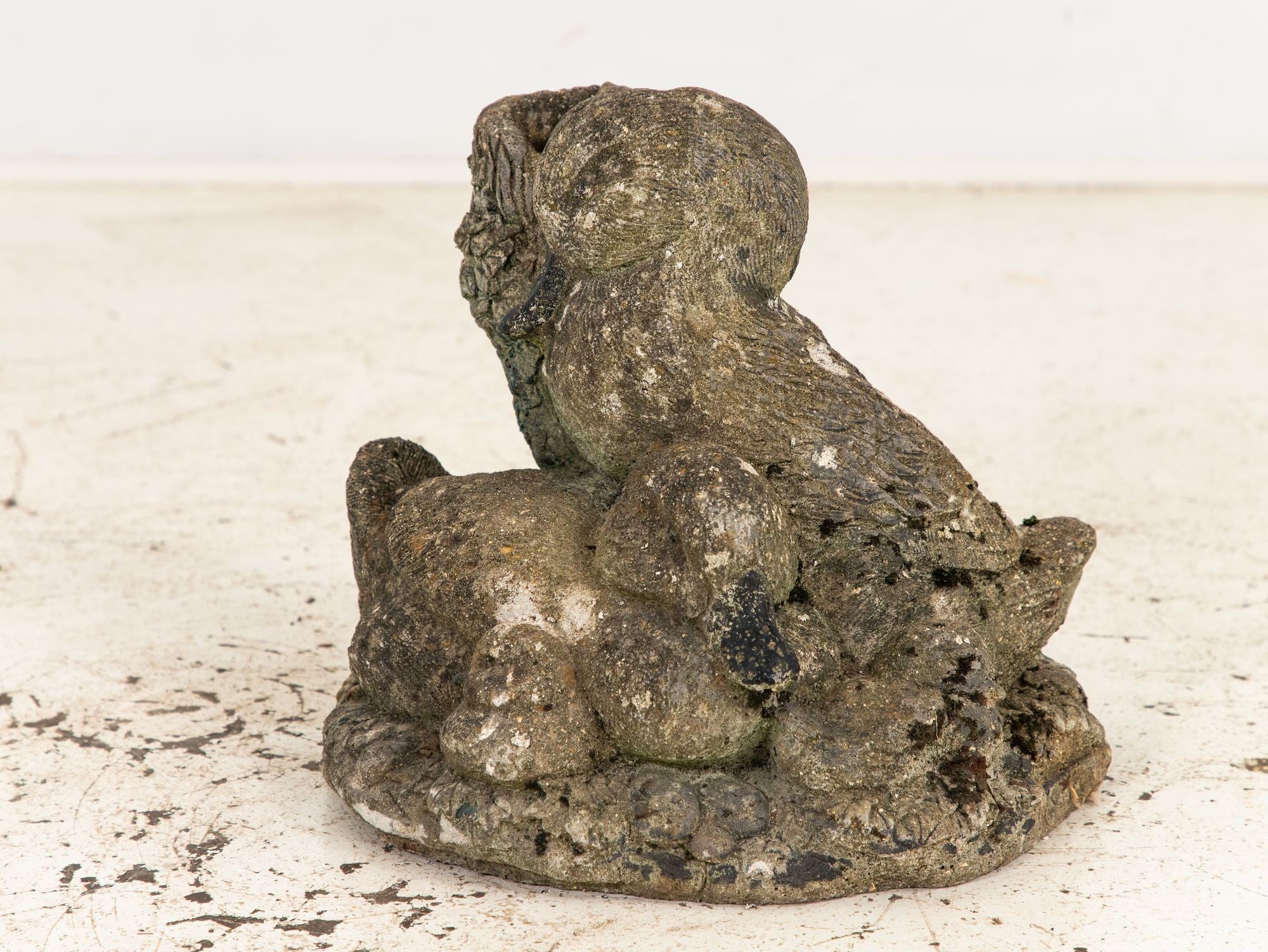 Concrete Duck and Ducklings Garden Ornament, French 20th Century