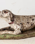 Vintage English Reconsitituted Stone Dalmatian Dog Garden Ornament, Mid 20th C.