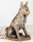 Large Concrete Shepherd Dog Garden Ornament, English mid 20th Century