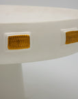White & Gold Toggle Footed Serving Bowl or Platter, Handley Drive, Portugal 2016
