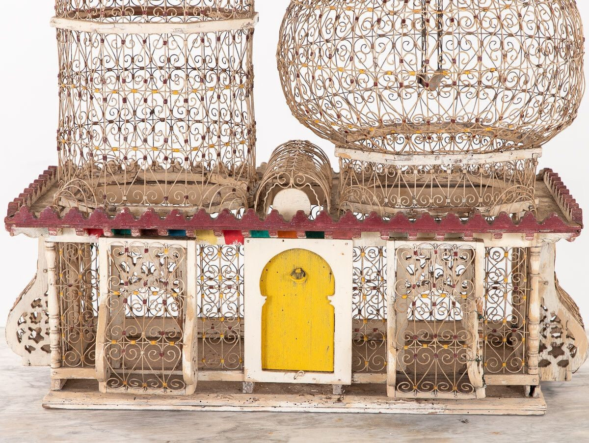 Polychrome Wire Birdcage, French 20th-Century