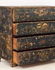 Gustavian Swedish Black Chest on Chest, early 19th Century