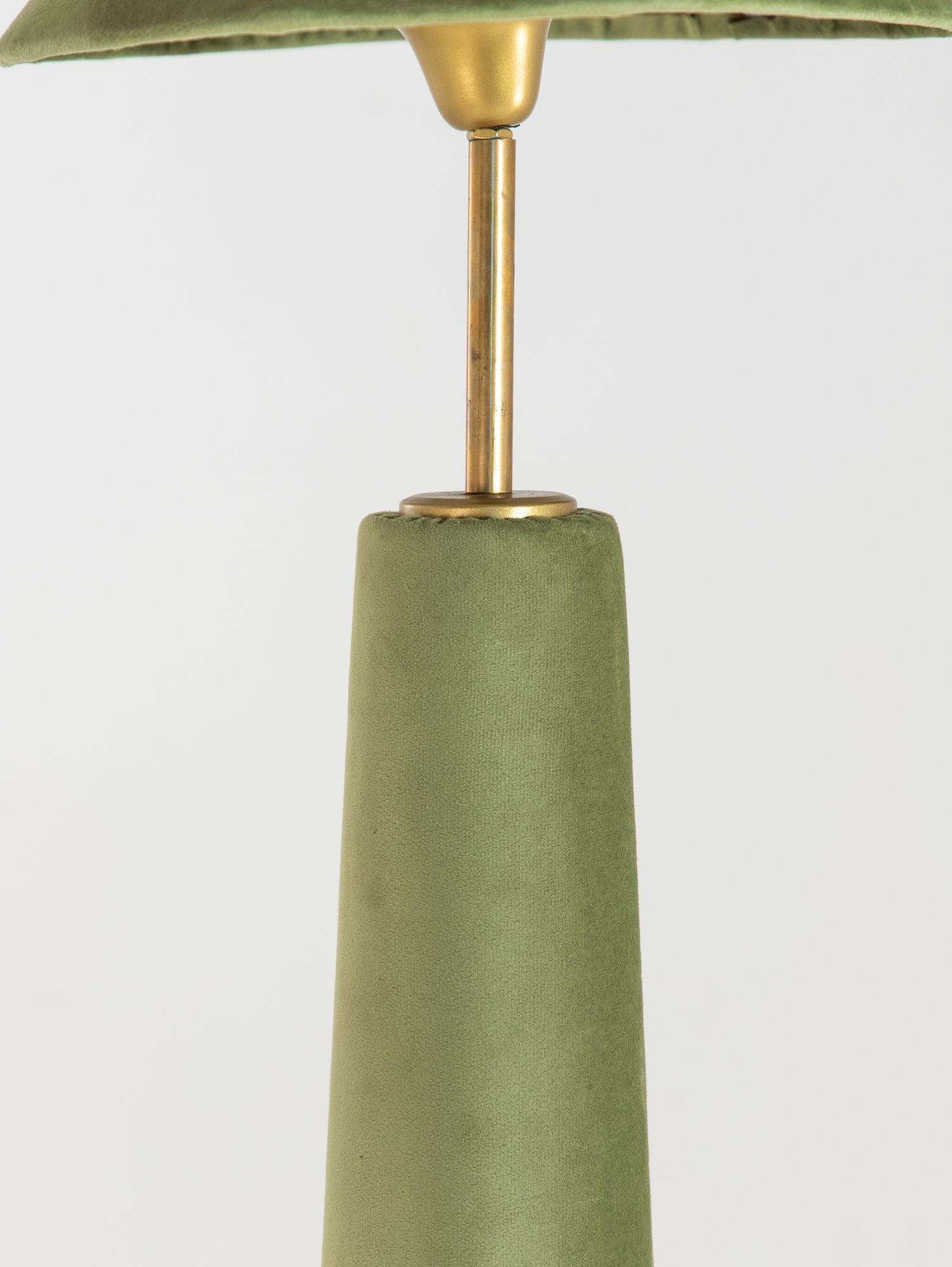 Pair of Moss Green Velvet Floor Lamps, French Late 20th C.