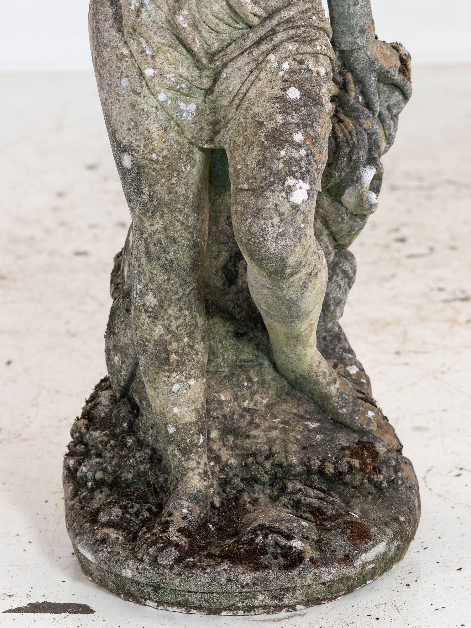 Composite Stone Weathered Garden Statue of Maiden or Goddess, England Mid 20th C.