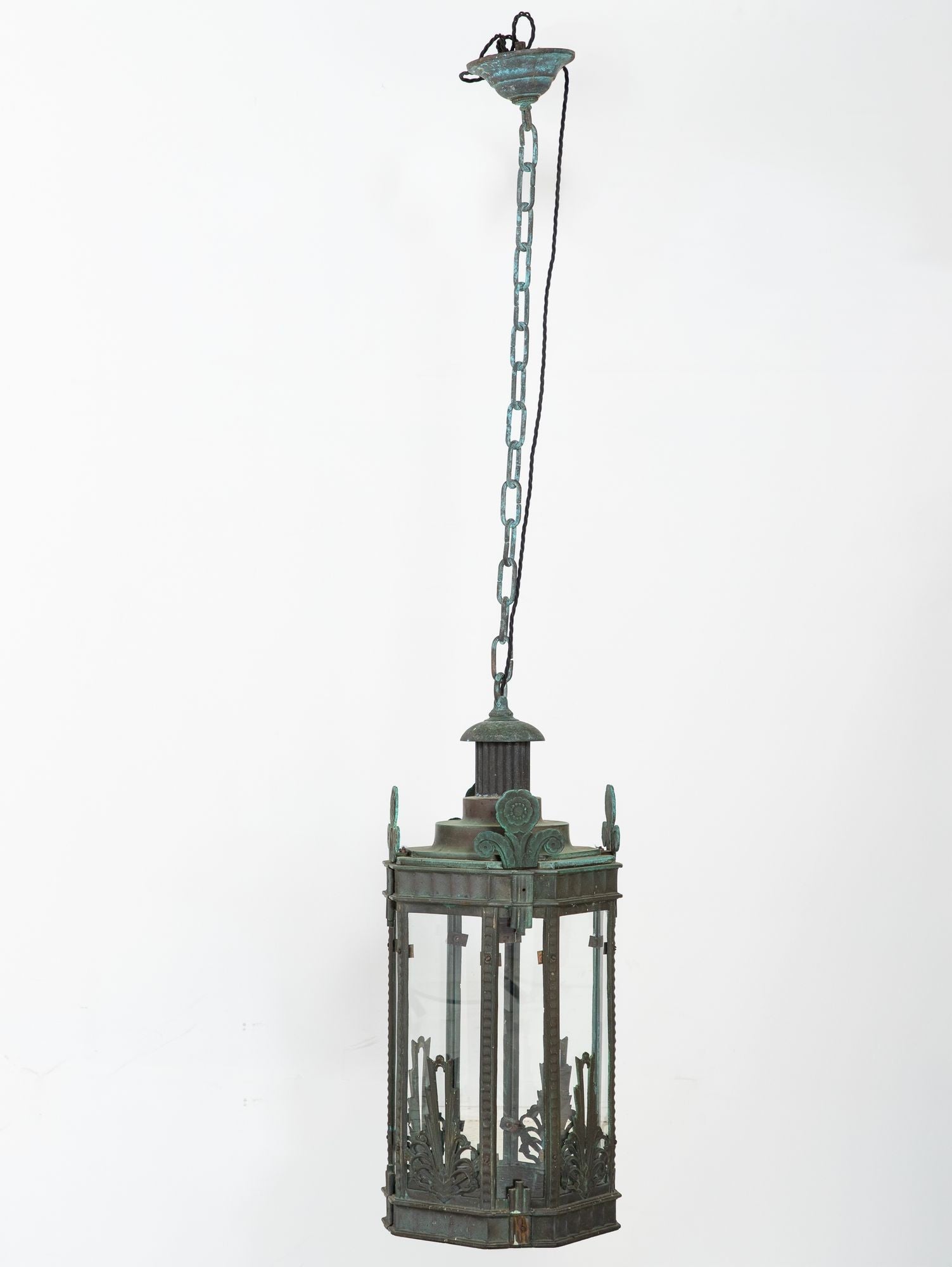 Bronze Art Deco Lantern, Circa 1920-30s