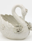 Italian Porcelain Swan Cachepot, Off White, Early 20th C.
