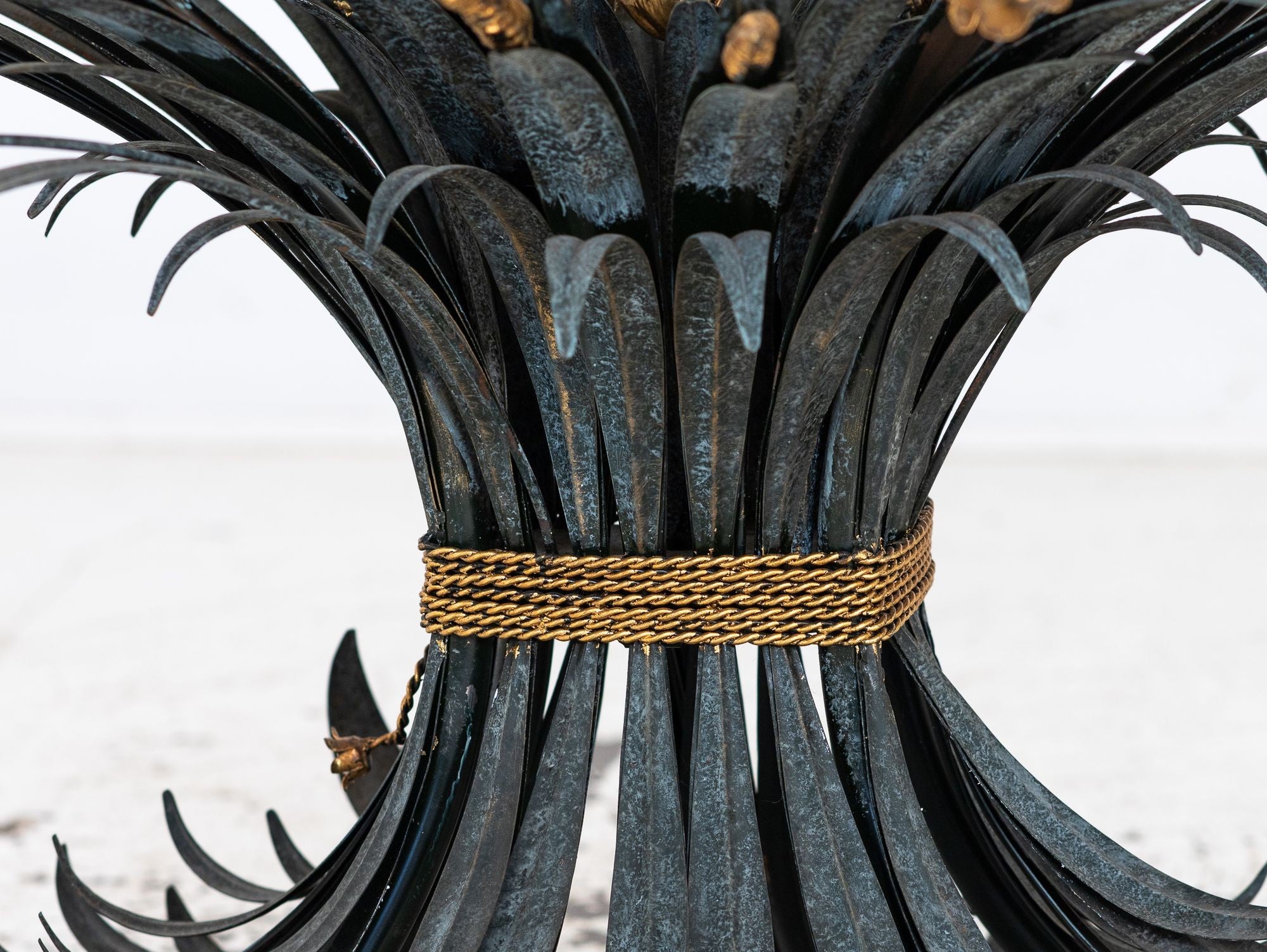 Hollywood Regency Gilt Metal Sheaf of Wheat Coffee Table, France Mid 20th C.