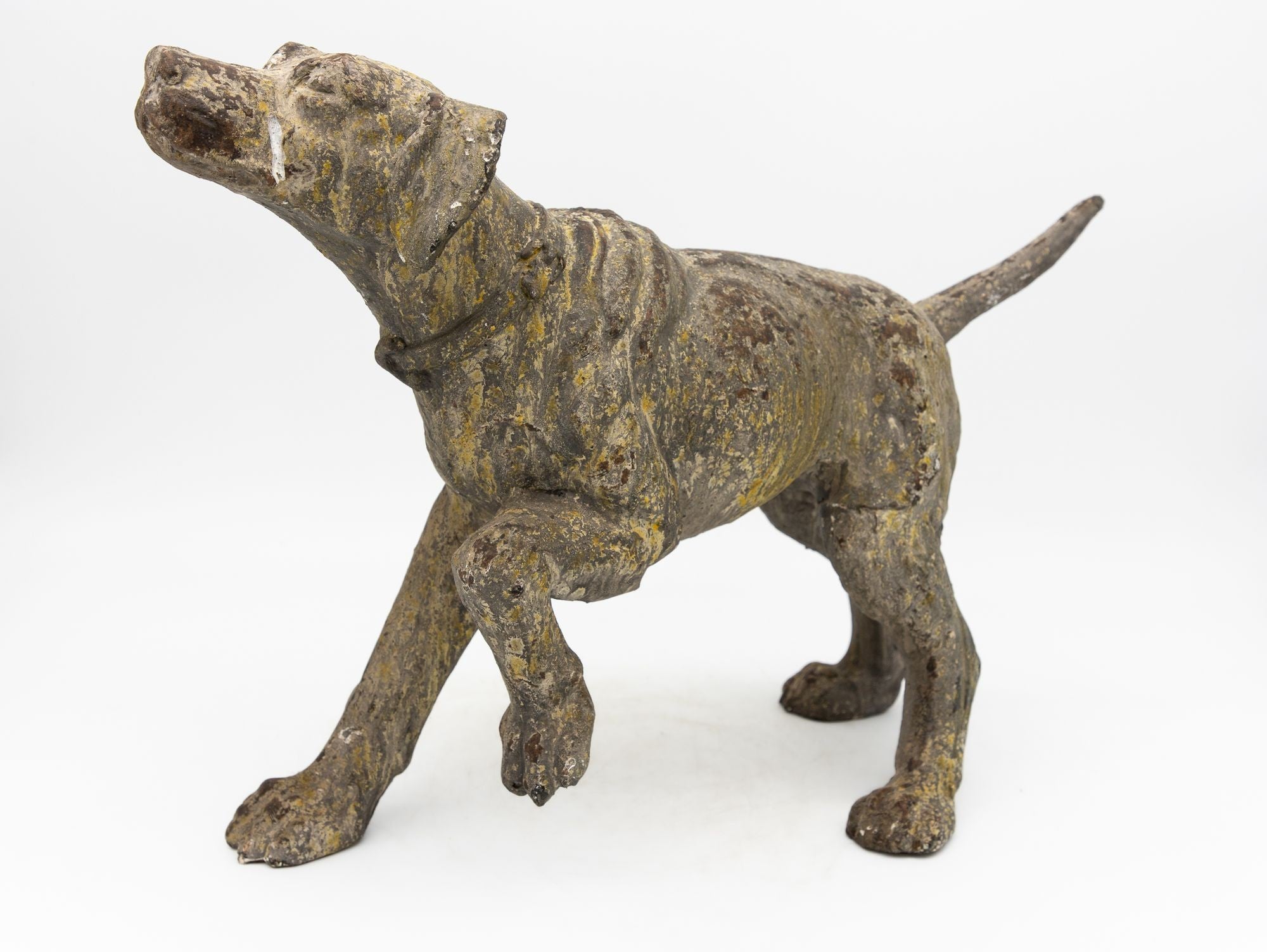 Terracotta Hunting Hound Pointer Dog Statue, Early 20th C.