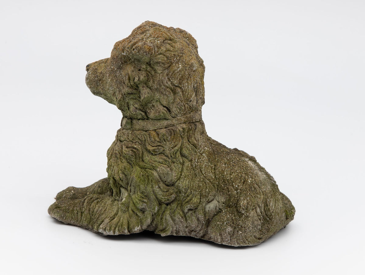 Vintage Reconstituted Stone Dog Terrier, English Mid 20th C.