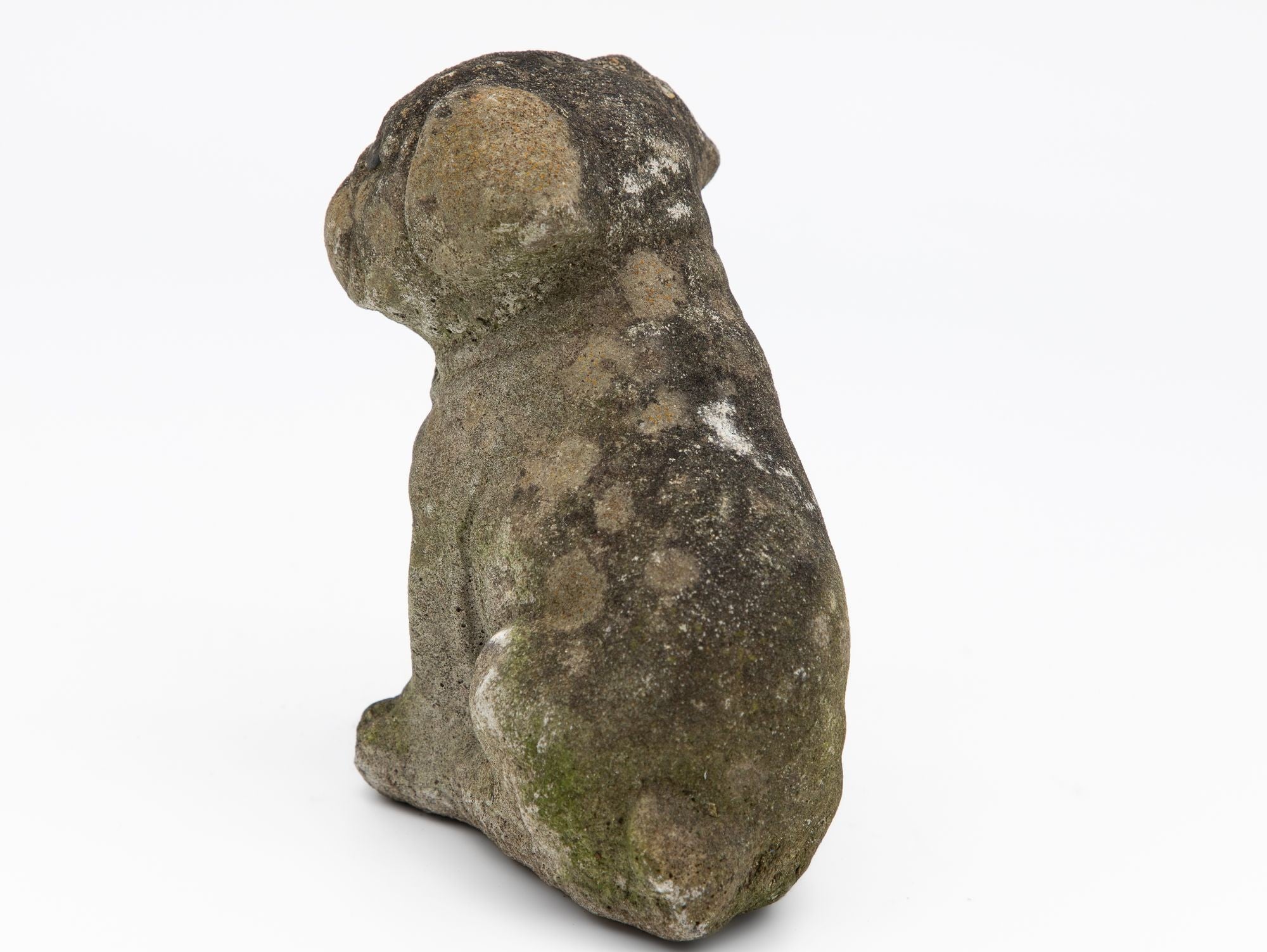 Vintage English Bulldog or Pug Dog Stone Garden Statue, English mid 20th C.