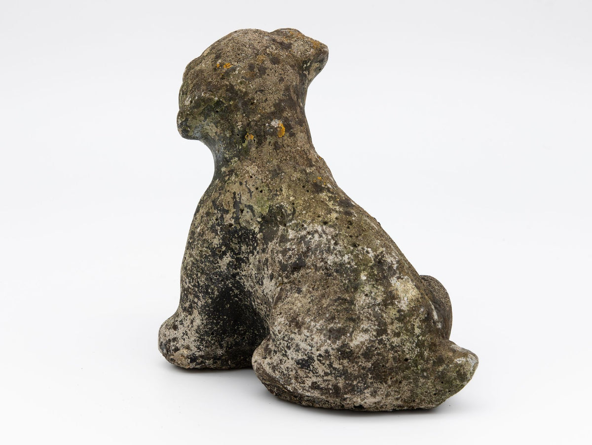 Reconsitituted Stone Puppy or Dog Garden Ornament, England Mid 20th C.