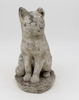 Vintage Reconstituted Stone Cat Garden Statue, English 1970s