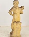 Woman Holding Sheaf of Wheat, Concrete Garden Ornament, England Mid 20th Century