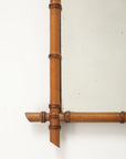 Small Faux Bamboo Carved Frame Mirror, England 1940s