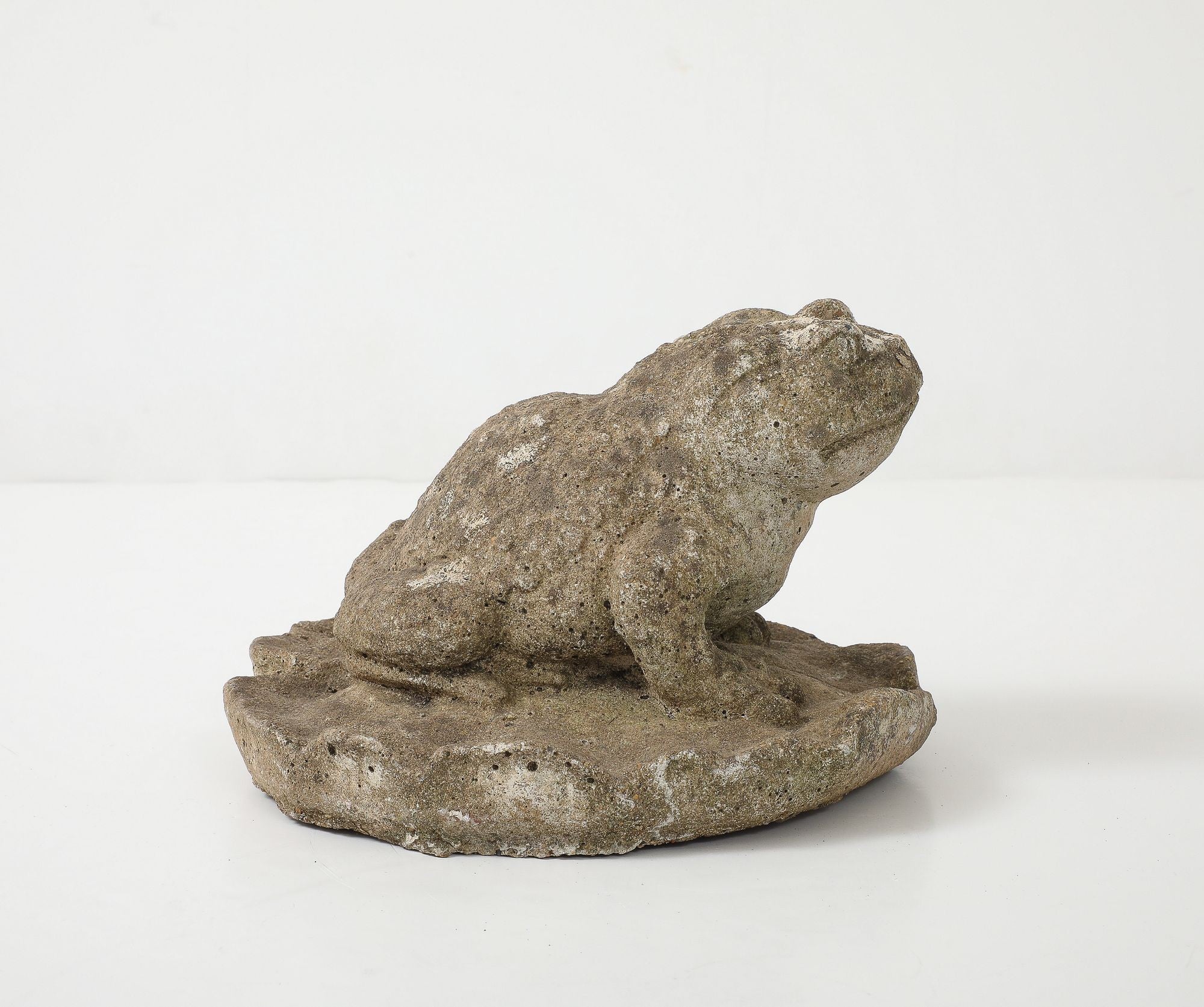 Reconstituted Stone Frog Garden Ornament, 20th Century