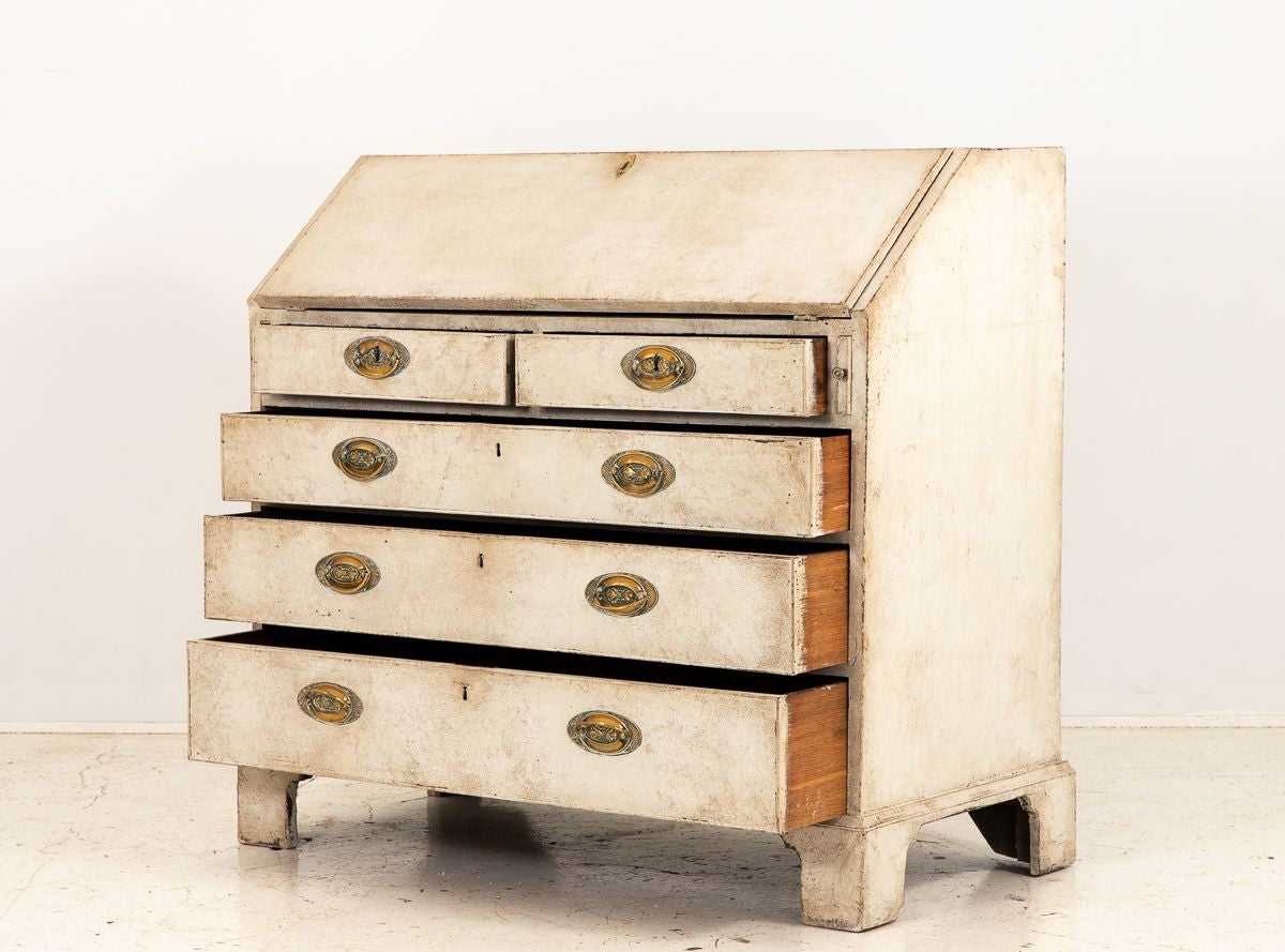 French Painted Secretary Desk with Fallfront, Mid 19th century